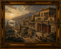 Ancient Harbor City at Golden Hour
