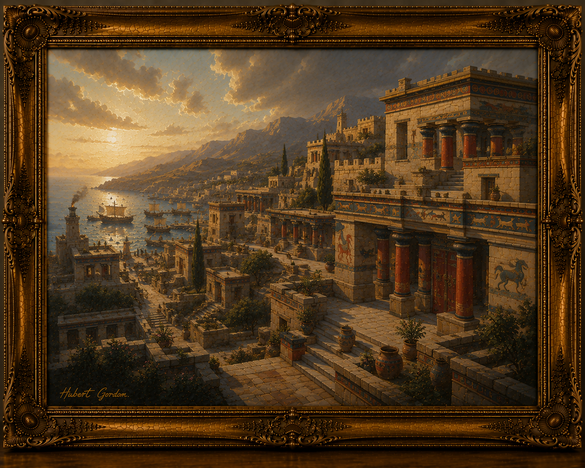 Ancient Harbor City at Golden Hour