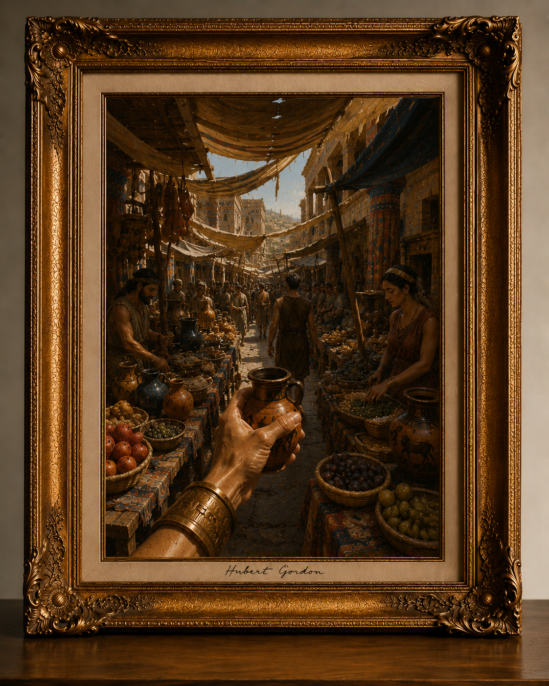 Ancient Market in a Gilded Frame