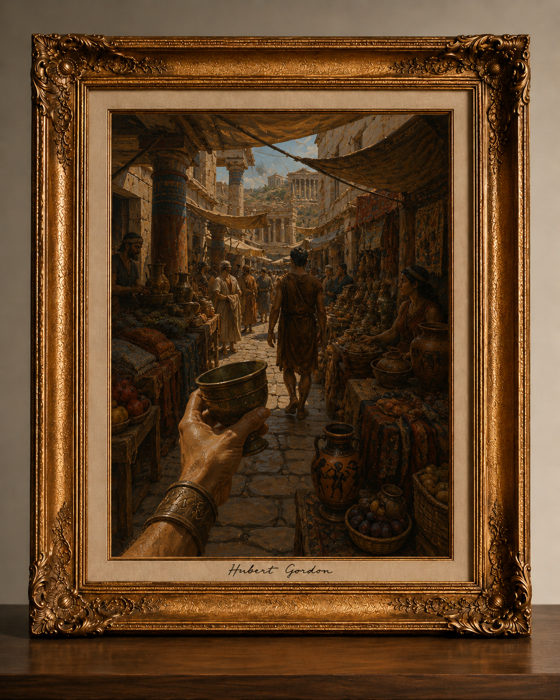 Ancient Market in an Ornate Frame