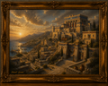 Ancient Seaside Acropolis at Sunset
