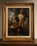 Classic Forge Scene in Ornate Frame