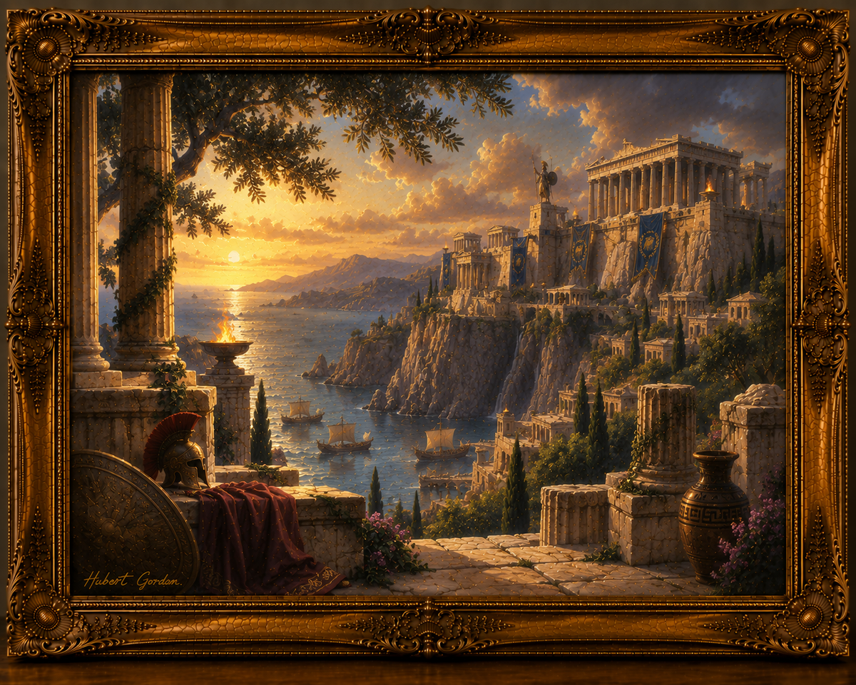 Golden Acropolis at Sunset