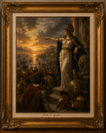 Golden Athena Over the Ancient Harbor