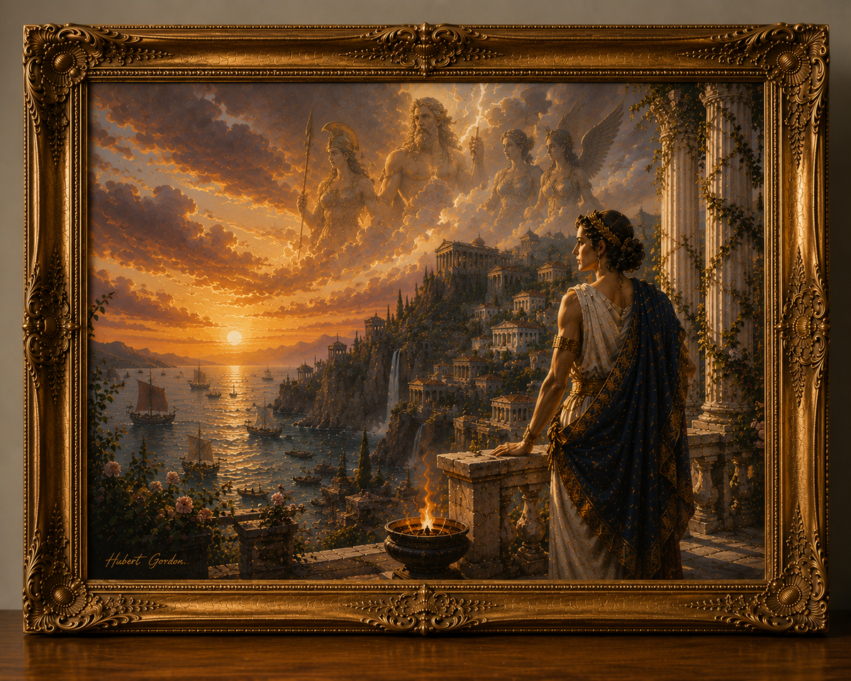 Golden Gods Over the Ancient Coastline