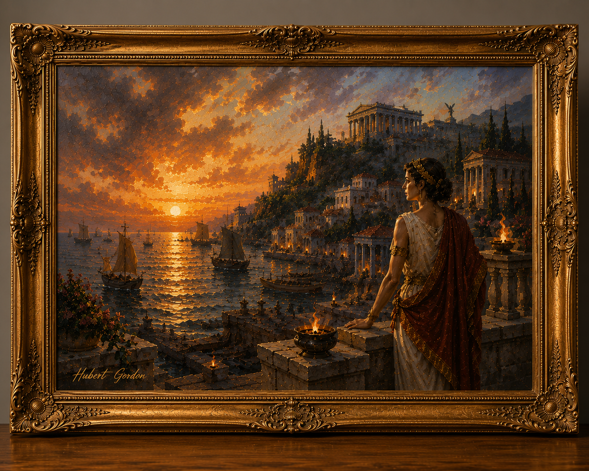 Golden Harbor at Sunset