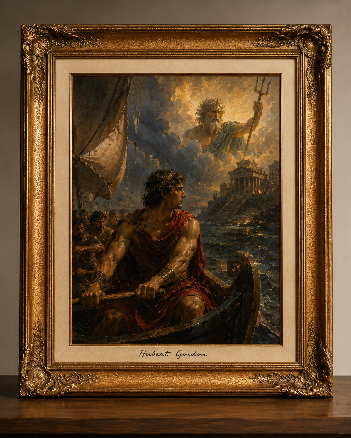 Poseidon’s Voyage in a Gilded Frame